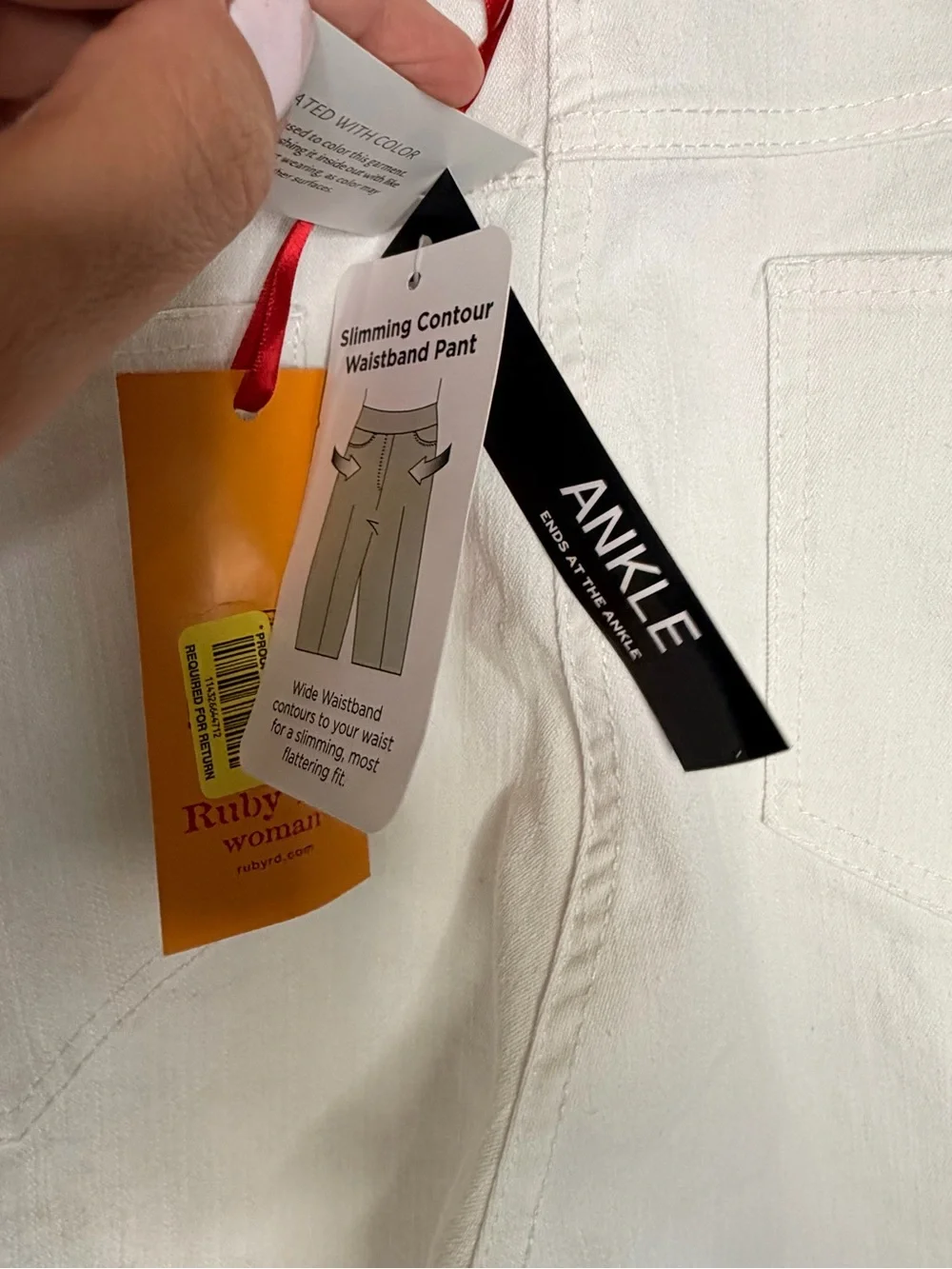NEW Ruby Rd. Slimming Contour Waistband Ankle Pant in White Women’s Size 20W